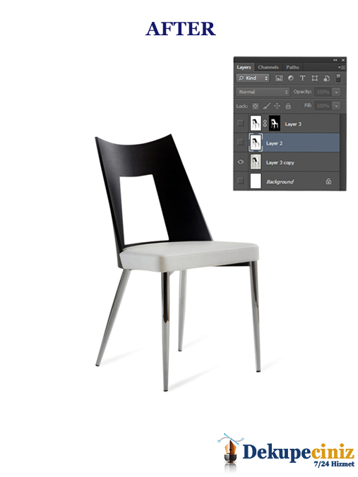 Mobilya  Arka Plan Temizleme Dekupe Hizmeti